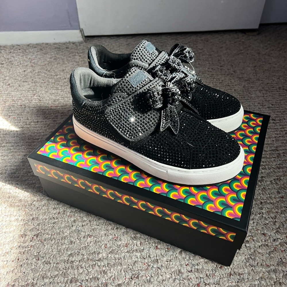 Kurt Geiger Black Glitter Athletic Shoes